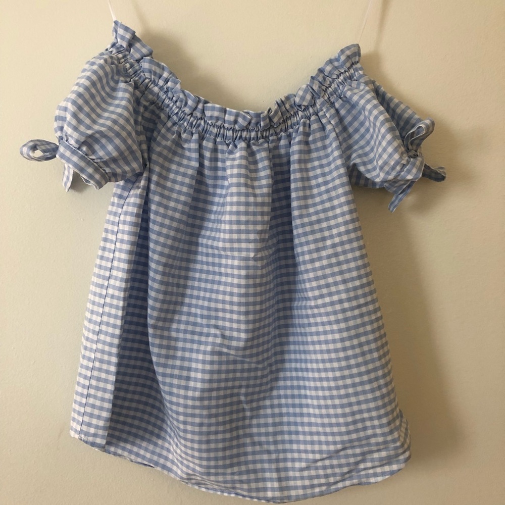 Gingham off the shoulder top